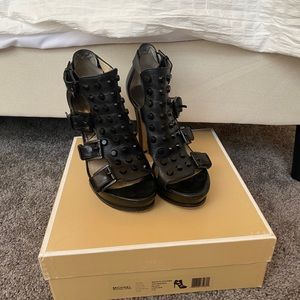 Michael Kors Bryn black studded platform
